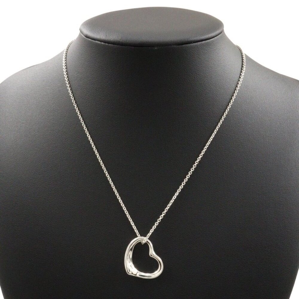 TIFFANY&Co. Open heart Necklace 0.9" model Silver925 7.1g Women